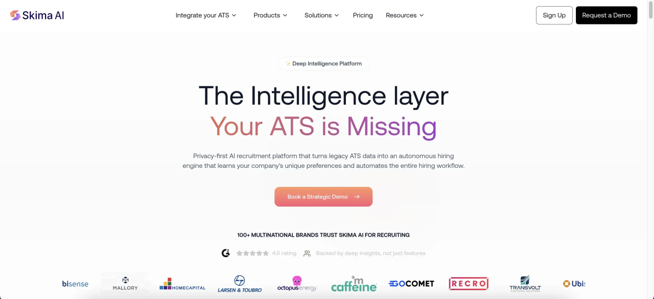 Skima AI recruitment platform for sourcing, screening, and candidate rediscovery