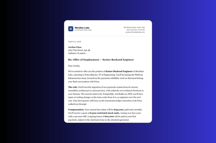 Offer letter templates that match what the role actually cares about